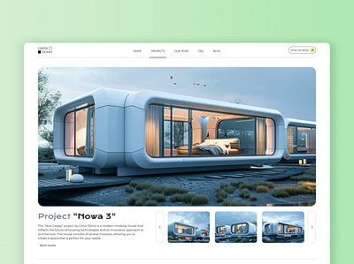 Modular house website 3d tour design interface modular house real estate ui ux web design