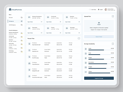 Cloud Storage Dashboard app branding cloud dashboard minimalist productdesign storage ui ux web