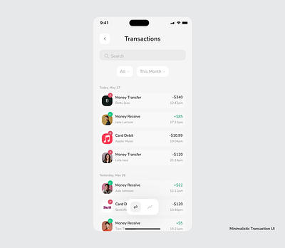 Transaction UI branding graphic design product ui