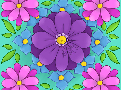 Mandala Flower digital art digital illustration repeating design tiling art