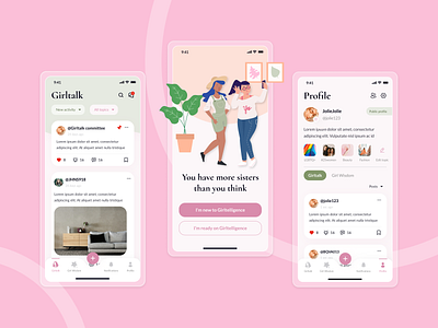 Girltelligence app capi creative design girltelligence ui uiux