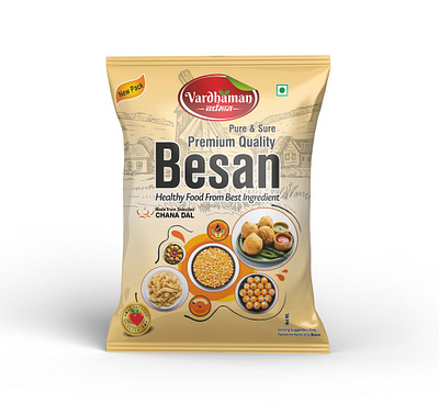 Besan Pouch Design atta design atta pouch design box design branding flour pouch design fmcg packaging food packaging graphic design indian foods label design logo design maida pouch design mockup design packaging pouch design sesan pouch design