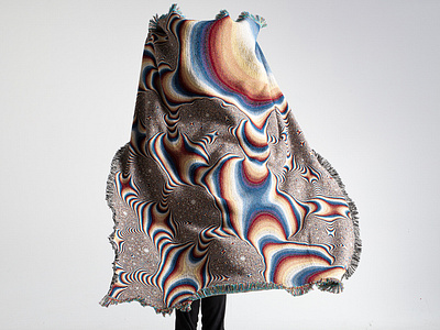 Woven throw blanket art blanket colorful design psychedelic throw woven woven blanket