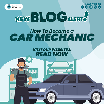 Car Mechanic Illustration Instagram Template app branding design graphic design illustration logo typography ui ux vector