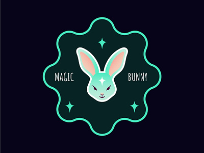 Magic Bunny badge bunny cartoon cute design graphic graphic design illustration logo magic shapeology shapes vector vectorart vectorillustration