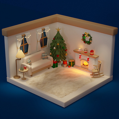 Xmas Theme Isometric Place 3d assets blender design game illustration isometric low poly mobile props