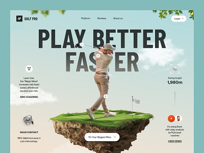 Golf Pro Website design interface product service startup ui ux web website