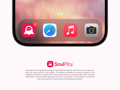SoulPlay - AI role-playing chat app Logo. app icon brand logo branding chat logo design graphic design icon illustration logo logo desgin