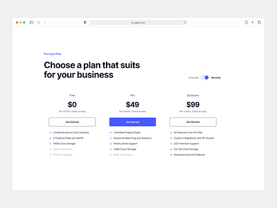 SaaS Pricing UI daily ui graphic design pricing pricing cards pricing table trending ui ui design ux design web design website