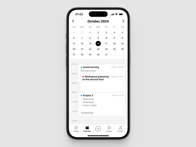 Schedule App app calendar mobile planning schedule tabbar ui