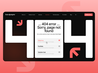 404 Error Website Page 404 404 error 404 page corporate website daily ui design error page figma framer marketing site page not found solar digital ui design ux design web design web ui web ux