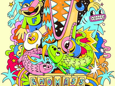T-shirt design for Bhomass Caps graphic design illustration lowbrow surreal t shirt design voodoo salad