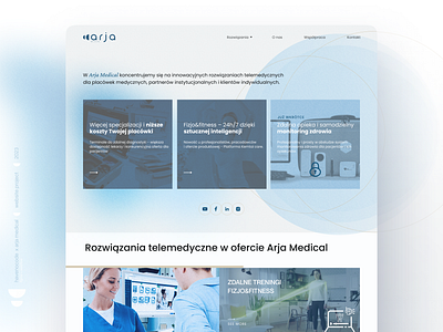 Arja Medical blue clean code contact design fresh light medical modern no pastels product responsive ui ux uxui web webdesign website white