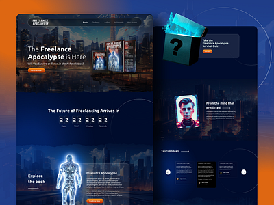 Book landing page design | Digital Product Landing page ai ai book blue book book sell buy book dark dark blue freelance freelance book home page landing page product product landing page