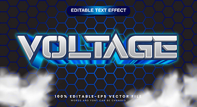 Voltage 3d editable text style Template energy