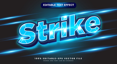 Strike 3d editable text style Template fast charge