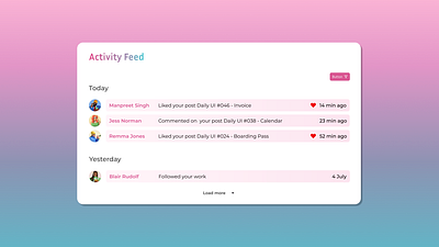 Daily UI #047 - Activity Feed activity feed adobe daily ui design ui ui challenge ui design