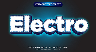 Electro 3d editable text style Template fast charge