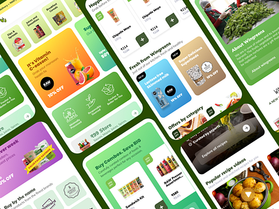 Grocery & Recipe App app app design design ecommerce graphic design grocery illustration mobile mobile app mobile design simple ui ui design ux ux design visual design