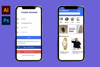 Flipkart App design adobe illustrator adobe photoshop graphic design ui