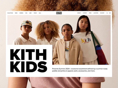 Kith Kids Summer Collection animation apparel clothing collection design figma kids layout lookbook motion summer ui design web design website