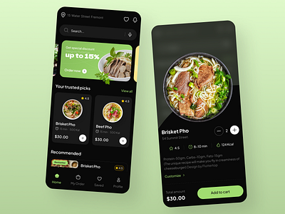 Food Restaurant App Design add to cart app interaction delivery delivery app dishes eat fluttertop food food and drink food app food app ui food delivery food delivery app meal mobile app mobile ui noodles order food restaurant restaurant app