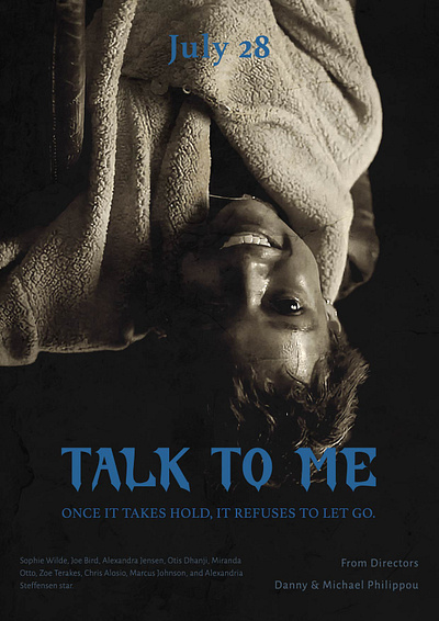 "Talk to Me" Movie Poster advertisment colors design graphic design horror horror movie illustrator movie poster photoshop poster talk to me poster