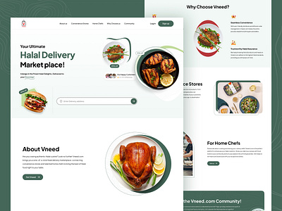 vneed - Delivery Marketplace branding community convenience stores delivery marketplace doorstep food delivery food landing page halal halal branding food halal business halal delights halal delivery halal stores home chefs minimal ui ux