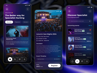 EventEase: "The Ultimate Ticket Buying System" animation app booking booking app branding clean concert event mobile app gradient graphic design ios mobile app modern design motion graphics orbix.studio schedule ticket ui ui ux visual