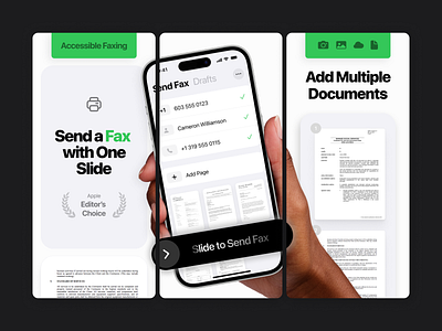 Fax app screenshots app app store brand design fax fax app figma iphone marketing mockup modern screenshots ui ux