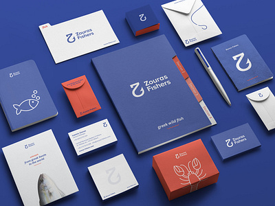 Zouras Fishers animation branding graphic design identity illustration logo packaging stationary system web design