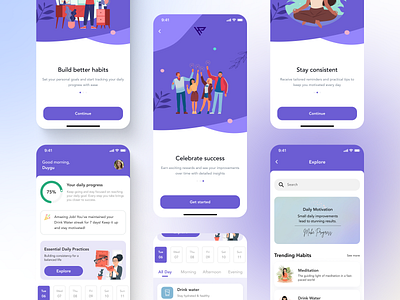 HabitPath App Design & Benchmark ai app benchmark case casestudy design explore habit habittracker home mobile onboarding presentation report ui ux