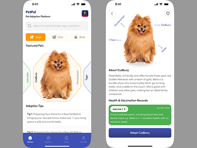 Introducing 'PetPal Adopt'—a concept app ui