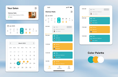 Booking App app booking design logo mobile nails ui ux