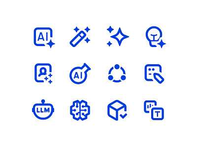 AI generate button icons ai artificial intelligence assistant chatbot create generate icon icons iconset idea llm voice to text wand write