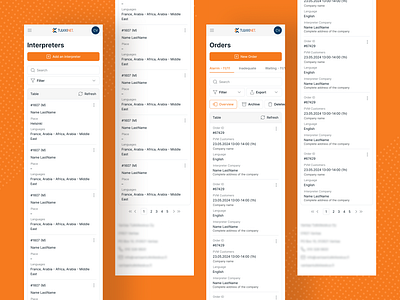 Data table on the phone application date date table design filter mobile table page phone table table tabs tabs mobile ui uiux web app