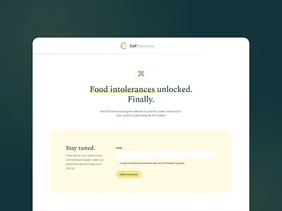 CellTolerance Website Teaser bowel clean darkmode design desktop graphic design ibs laser light medical pastel soft ui ui design ux ux design web webdesign website yellow