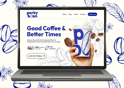 Perky Bean - Web Design graphic design hero section ui user interface ux web design