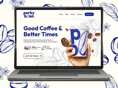 Perky Bean - Web Design graphic design hero section ui user interface ux web design