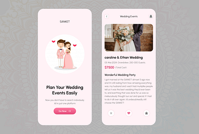 Wedding mobile app app mobile ui
