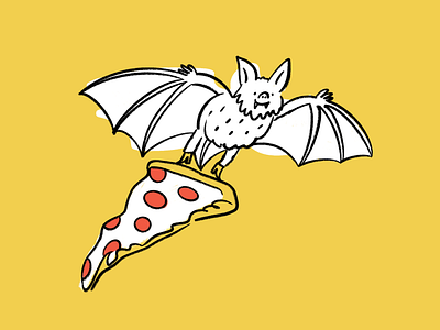 Pizza bat 🍕🦇 bat design doodle funny illo illustration lol pizza sketch