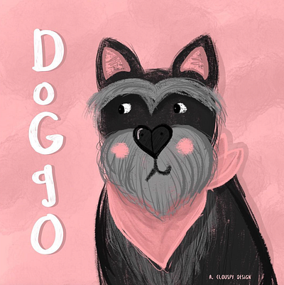 Doggo character childrens book design dog illustration