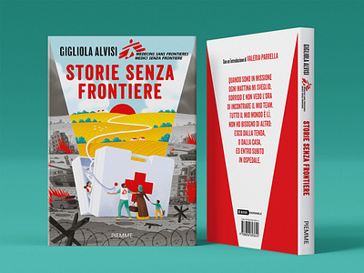 Illustrated cover for Mondadori Publishing artdirection book cover doctors editorial humanitarian illustration publishing reading refugees war