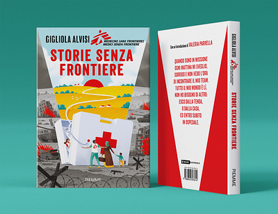 Illustrated cover for Mondadori Publishing artdirection book cover doctors editorial humanitarian illustration publishing reading refugees war