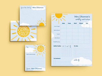 Stationery / Teacher Note graphic design illustration stationery typography