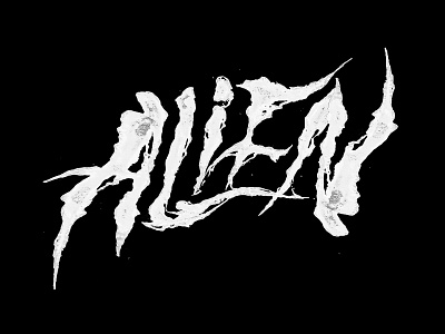 Alien - Lettering type alien branding brush calligraphy custom type design font graphic design handlettering handwritten horror illustration lettering logo movie organic type custom type design typeface typography