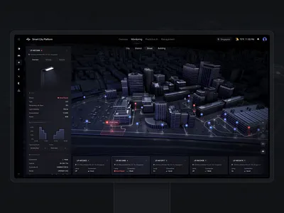 Lighting Control | UXP SCP 3d ai animation charts controllers controls dashboard devices illumination interaction iot led light lighting lightschedule map motion graphics smartstreets ui ux