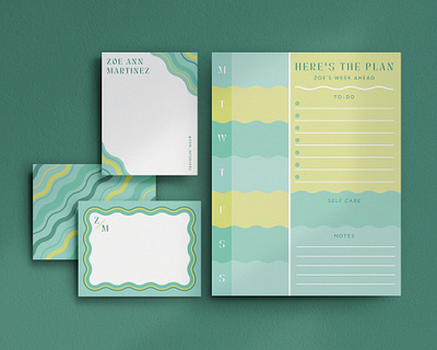 Stationery / New Wavy graphic design illustration stationery