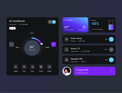 AI-Powered Smart Home App ai ai app app app design device management interface design mobile mobile app smart home app ui uidesign user friendly user interface ux uxdesign widget widget design