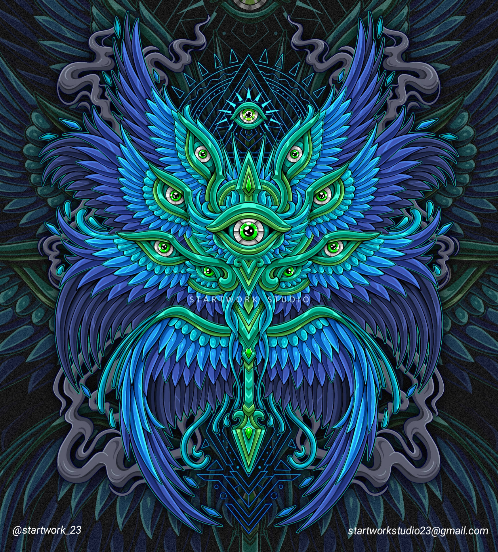 SERAPHIM ANGEL apparel character design clothing graphic design logo pattern psychedelic art seraphim surreal surrealism trippy trippy art tshirt vector art vector illustration visionary visionary art zentangle zentangle art
